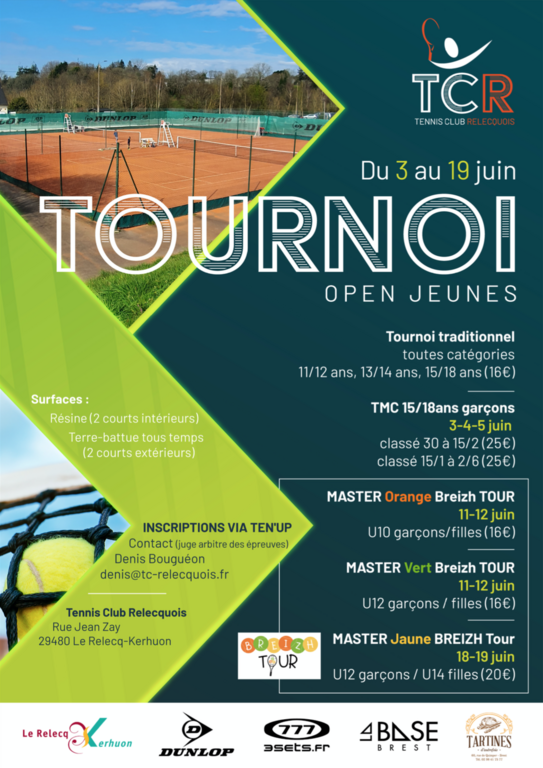 TOURNOI OPEN JEUNES TCR + Master Breizh Tour 2022 