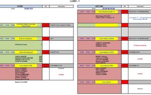 Planning des cours 2017/2018