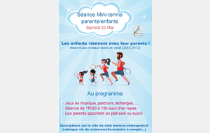 Séance Mini tennis parents/enfants 2019