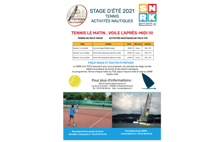 STAGES Tennis / Activités Nautiques Juillet 2021